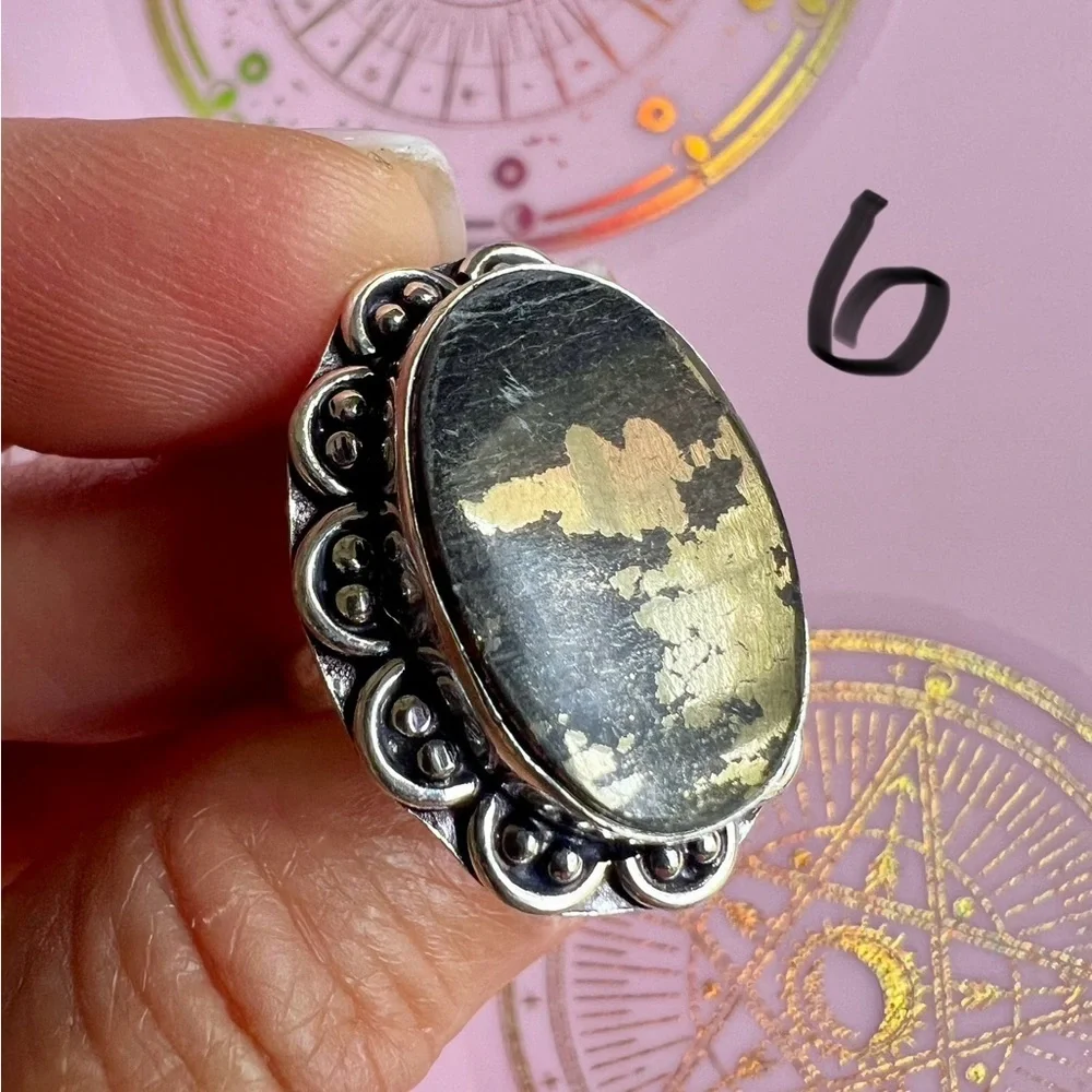 925 You Choose! Abundance Pyrite Ring 6, 6.5, 8.25, 8.5